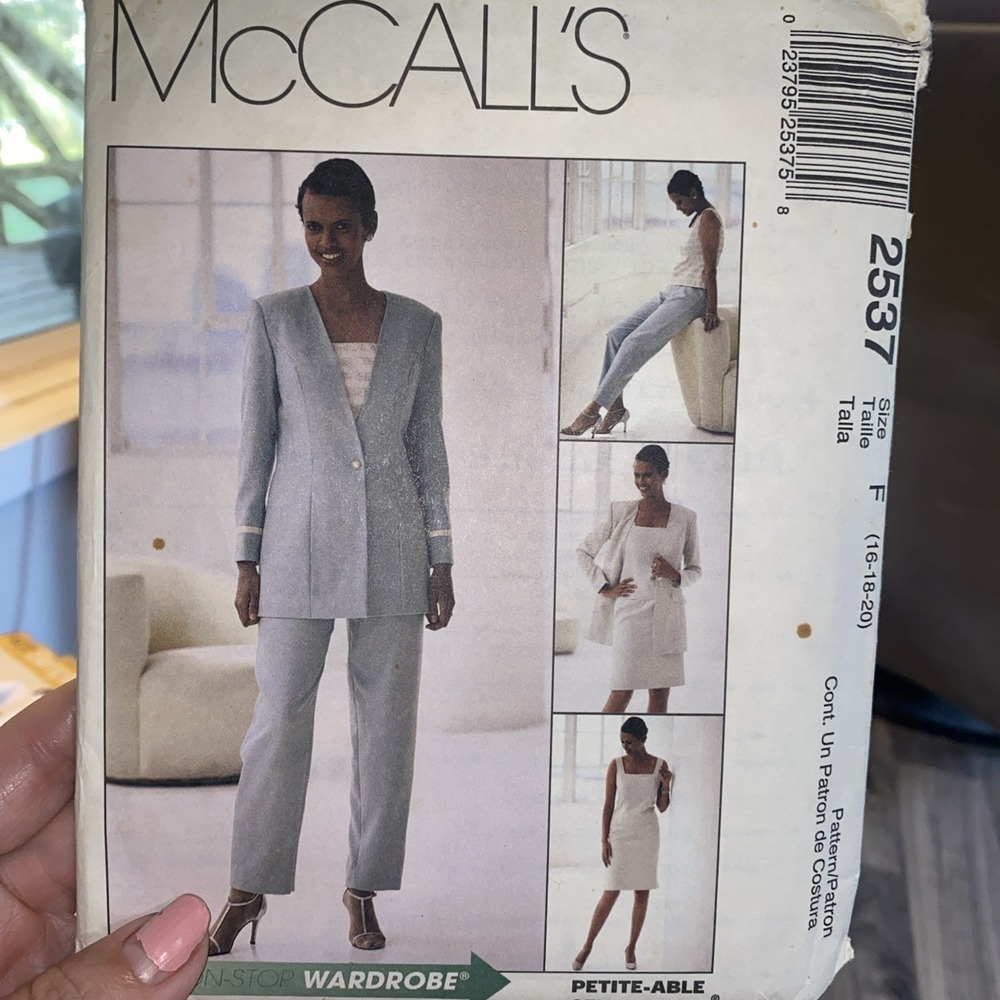 Vintage 1999 McCalls Suit Sewing Pattern 2537 Size 16-20 Uncut Wardrobe